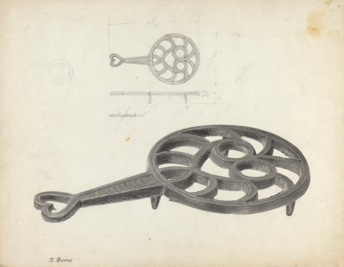 Trivet by Benjamin Resnick (American, active c. 1935), 16X12"(A3)Poster Print