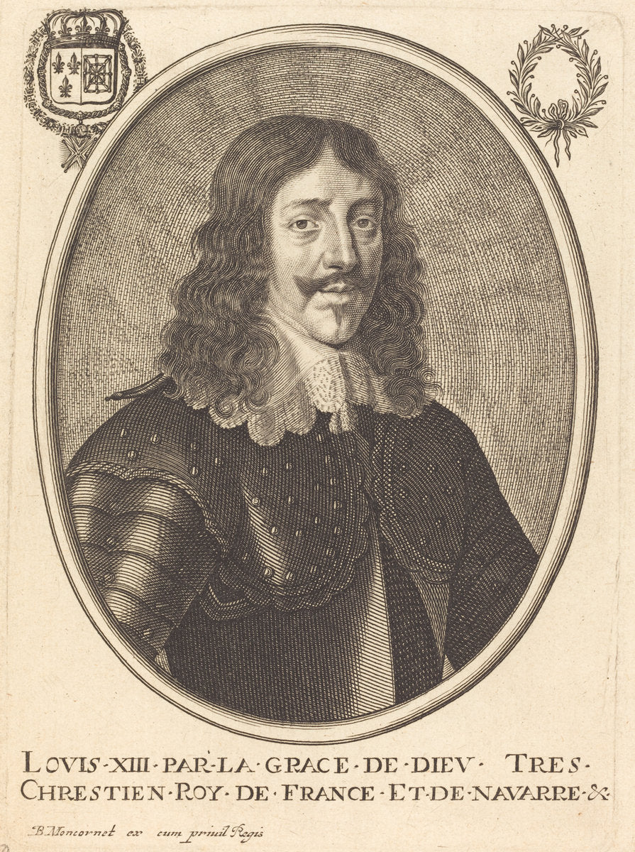 Louis XIII, King of France by Balthasar Moncornet (French, c. 1600 - 1668), 16X12"(A3)Poster Print