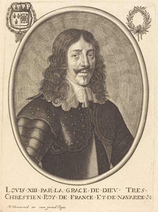 Louis XIII, King of France by Balthasar Moncornet (French, c. 1600 - 1668), 16X12"(A3)Poster Print