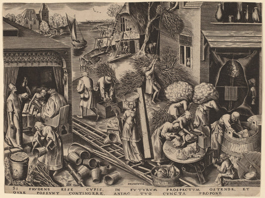Prudence by Attributed to Philip Galle after Pieter Bruegel the Elder (Flemish, 1537 - 1612), 16X12"(A3)Poster Print