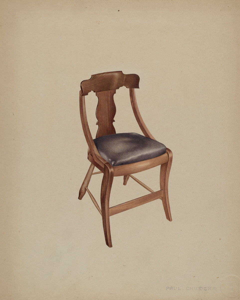 Chair by William Paul Childers (American, active c. 1935), 16X12"(A3)Poster Print