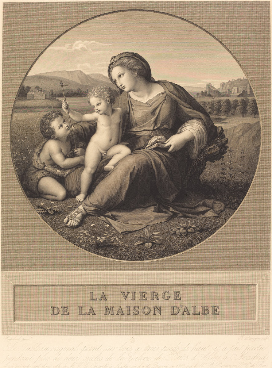 The Alba Madonna by Baron Auguste-Gaspard-Louis Desnoyers after Raphael (French, 1779 - 1857), 16X12"(A3)Poster Print