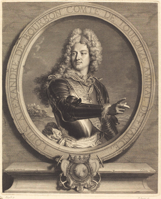 Louis-Alexandre de Bourdon, comte de Toulouse by Pierre Drevet after Hyacinthe Rigaud (French, 1663 - 1738), 16X12"(A3)Poster Print