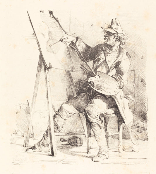 The Sign Painter (Le Peintre d'Enseignes) by Nicolas-Toussaint Charlet (French, 1792 - 1845), 16X12"(A3)Poster Print