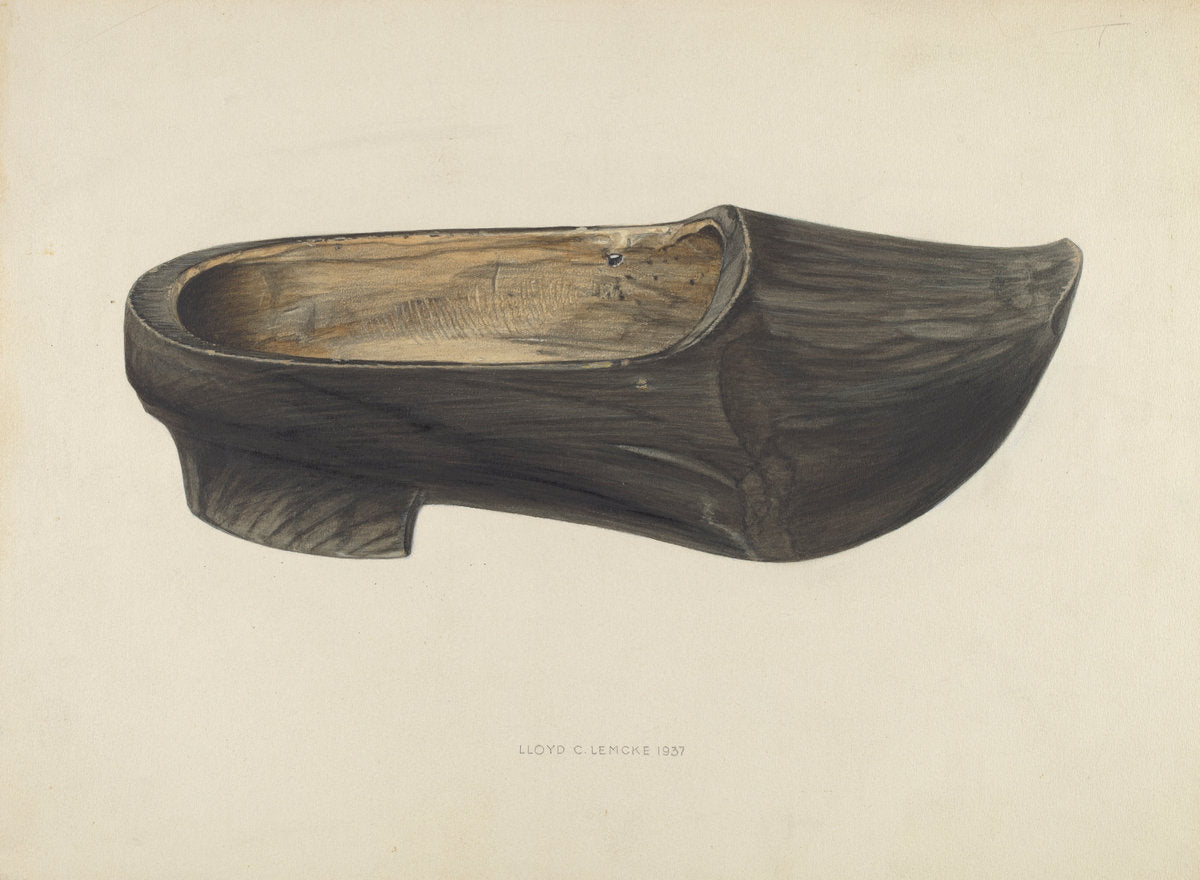 Wooden Shoe by Lloyd Charles Lemcke (American, active c. 1935), 16X12"(A3)Poster Print