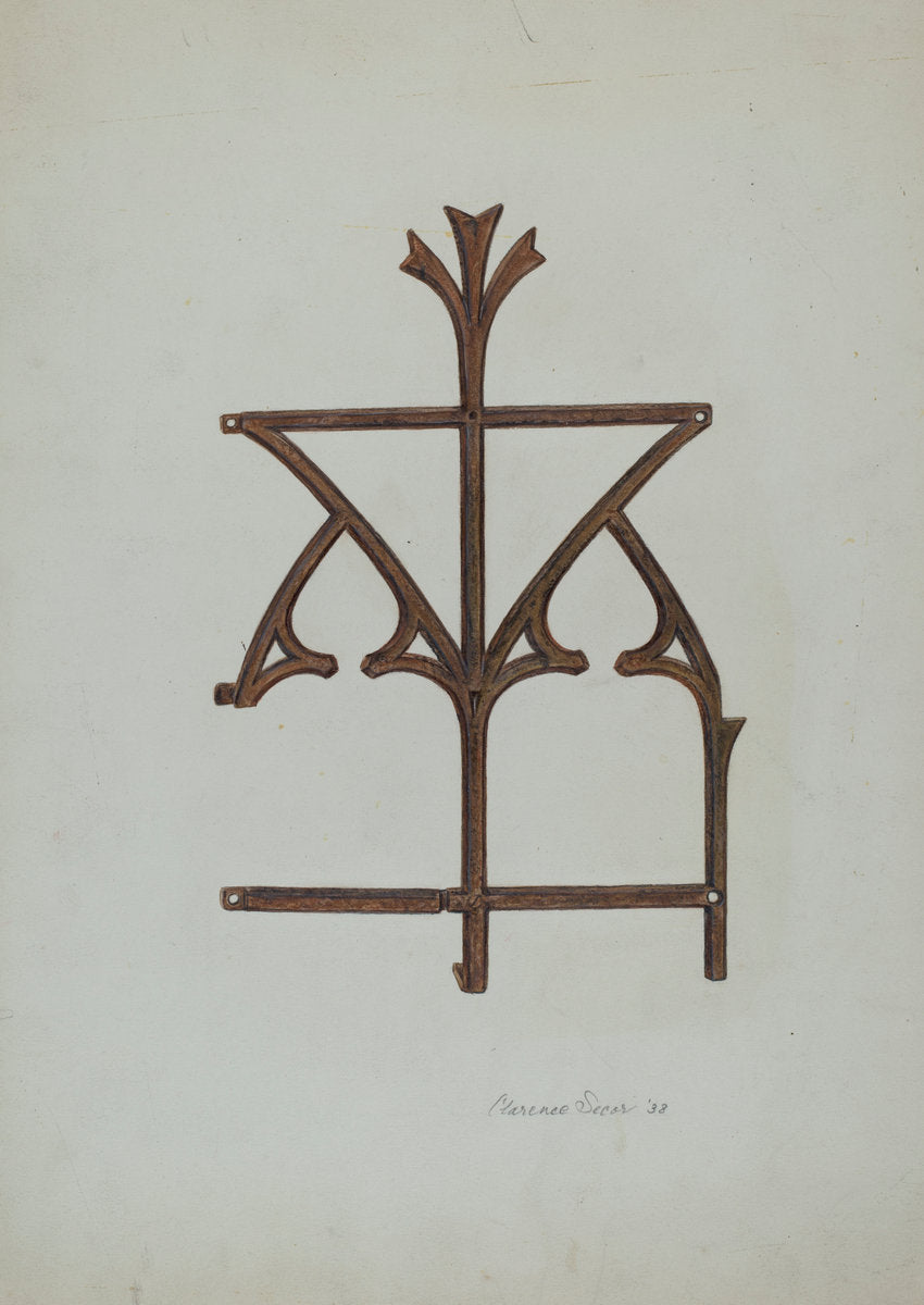 Ornamental Iron Grill by Clarence Secor (American, active c. 1935), 16X12"(A3)Poster Print