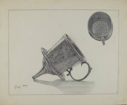 Strainer with Funnel by Yolande Delasser (American, active c. 1935), 16X12"(A3)Poster Print