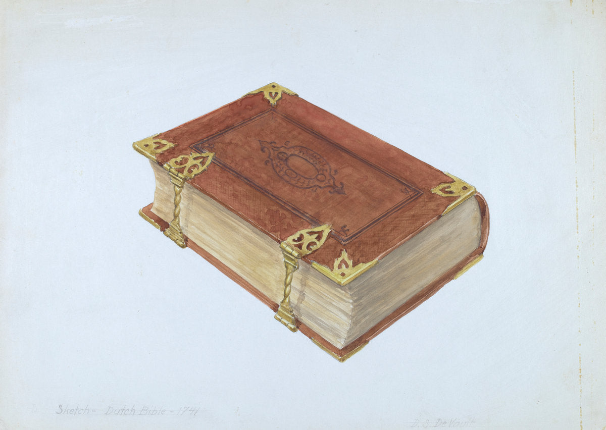 Dutch Bible by David S. De Vault (American, active c. 1935), 16X12"(A3)Poster Print