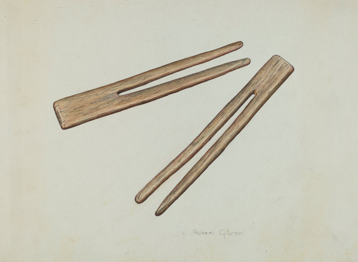 Clothes Pins by Robert Gilson (American, active c. 1935), 16X12"(A3)Poster Print