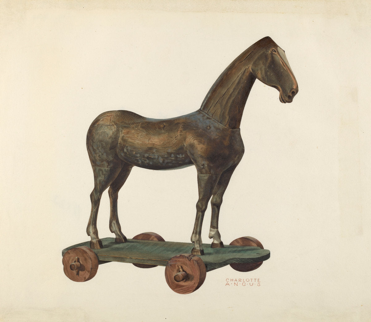 Toy Horse by Charlotte Angus (American, 1911 - 1989), 16X12"(A3)Poster Print