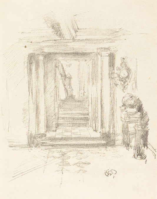 Staircase by James McNeill Whistler (American, 1834 - 1903), 16X12"(A3)Poster Print