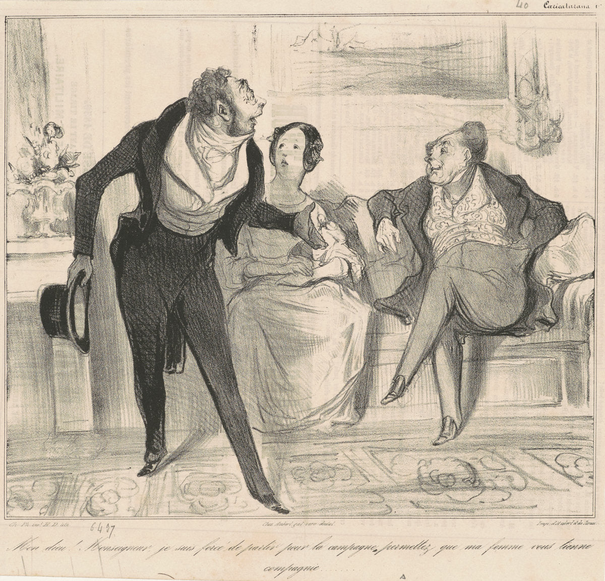 Mon Dieu! Monseigneur, je suis... by Honoré Daumier (French, 1808 - 1879), 16X12"(A3)Poster Print