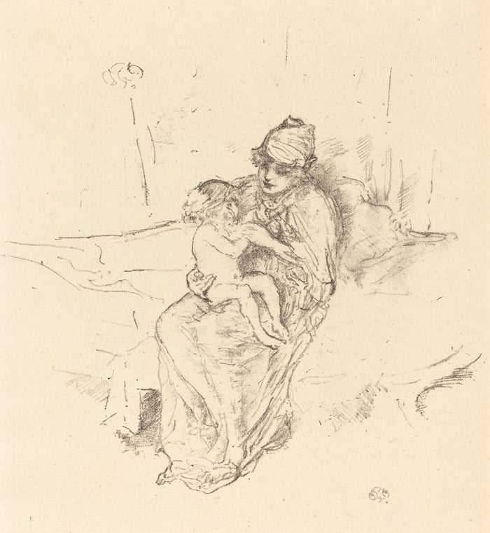 Mother and Child, No. 1 by James McNeill Whistler (American, 1834 - 1903), 16X12