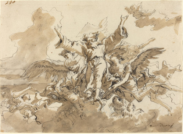 Creation of the Universe by Giovanni Domenico Tiepolo (Venetian, 1727 - 1804), 16X12"(A3)Poster Print