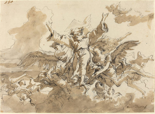 Creation of the Universe by Giovanni Domenico Tiepolo (Venetian, 1727 - 1804), 16X12"(A3)Poster Print