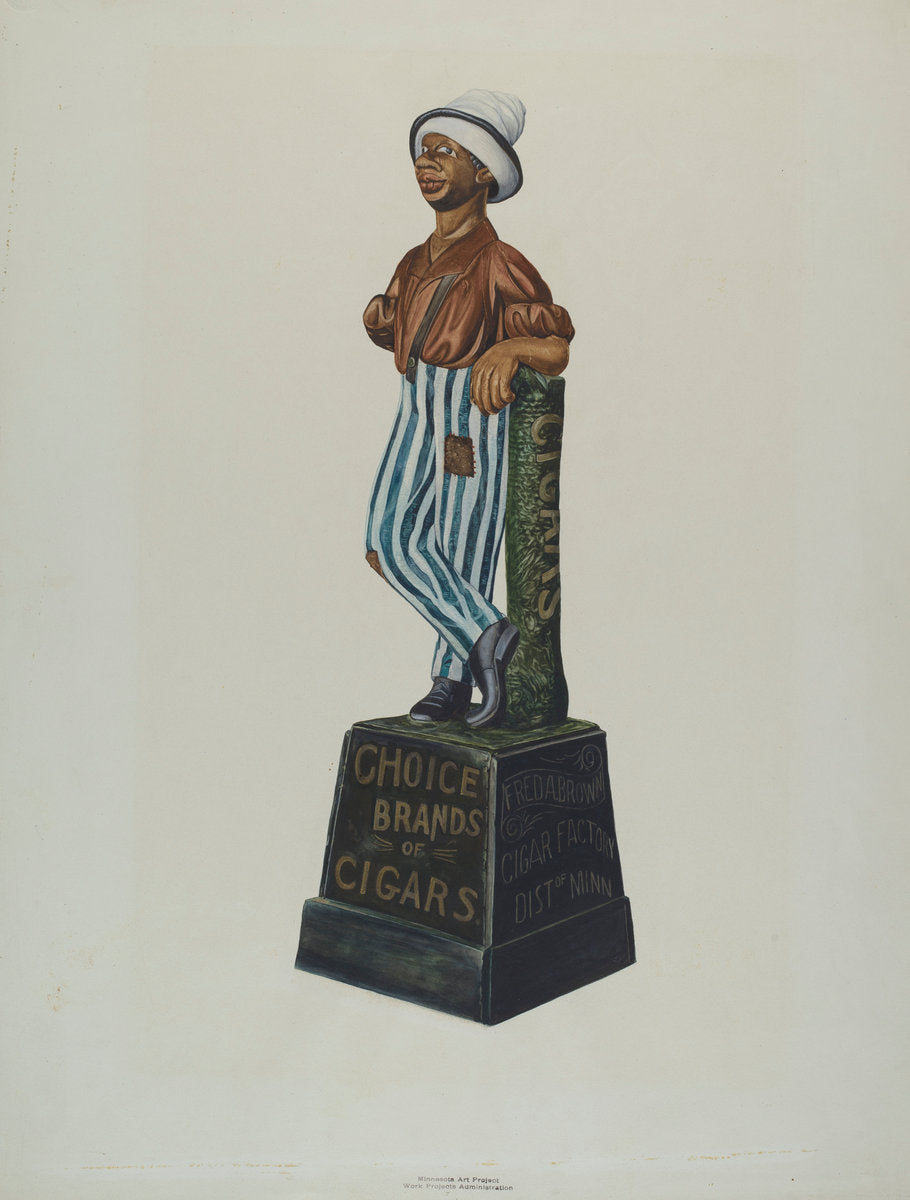 Cigar Store Figure by Einar Heiberg (American, active c. 1935), 16X12"(A3)Poster Print