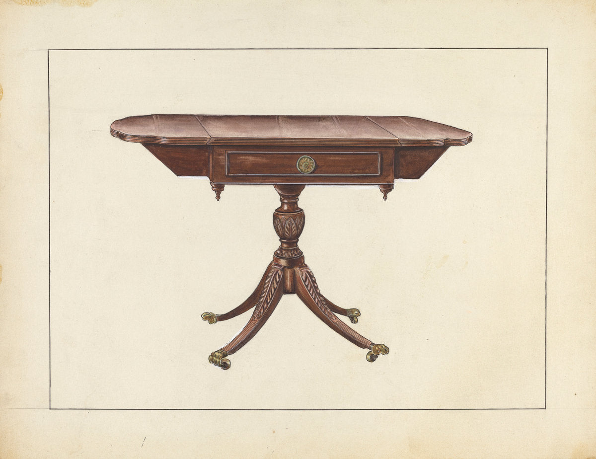 Table by John Garay (American, active c. 1935), 16X12"(A3)Poster Print