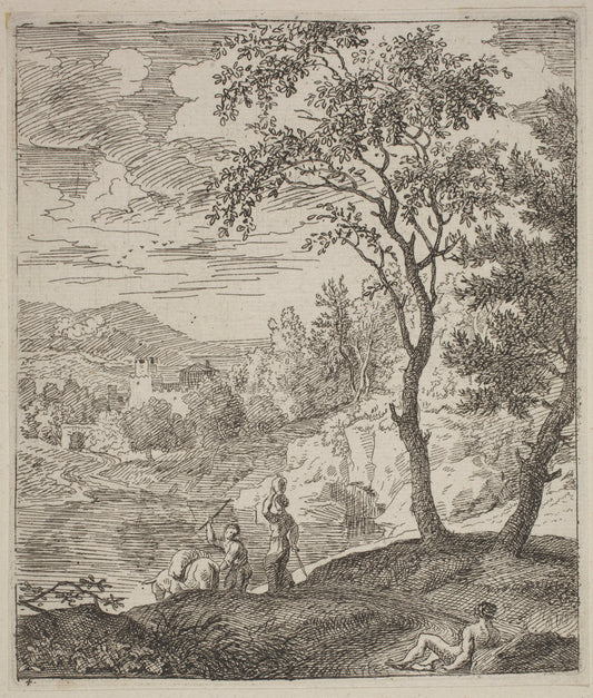 Landscapes in the Manner of Poussin by Joachim Franz Beich (German, 1665 - 1748), 16X12"(A3)Poster Print