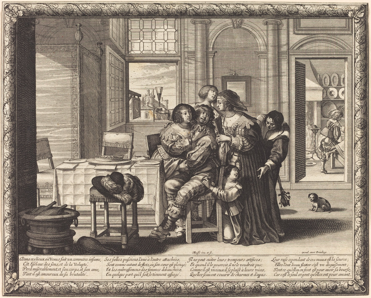 The Prodigal Son in a House of Ill-Repute by Abraham Bosse (French, 1602 - 1676), 16X12"(A3)Poster Print