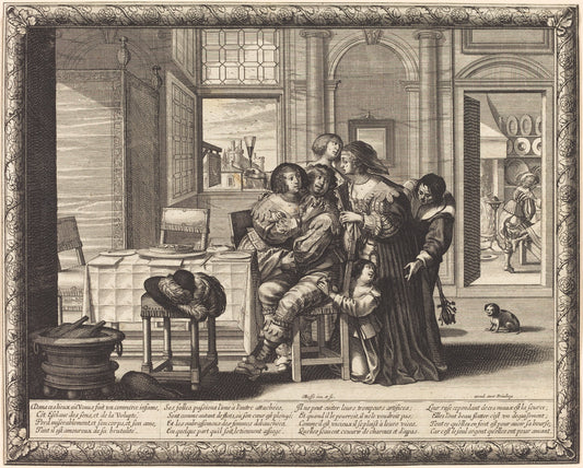 The Prodigal Son in a House of Ill-Repute by Abraham Bosse (French, 1602 - 1676), 16X12"(A3)Poster Print
