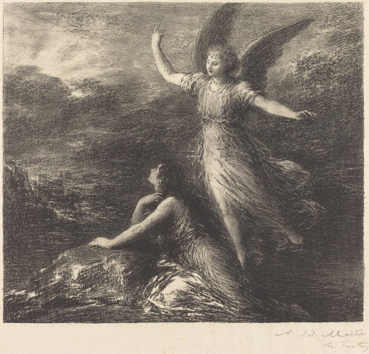 Debut from "Paradise and the Peri" (2nd plate) by Henri Fantin-Latour (French, 1836 - 1904), 16X12"(A3)Poster Print
