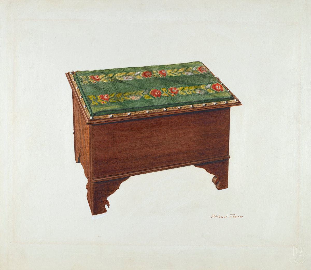 Bootjack with Needlepoint Top by Richard Taylor (American, active c. 1935), 16X12"(A3)Poster Print