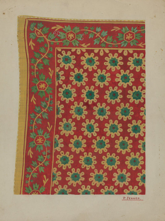 Man's Linen Kerchief by Percival Jenner (American, active c. 1935), 16X12"(A3)Poster Print