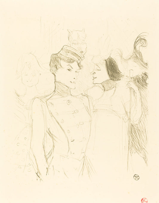 Lender and Lavalliere (Lender et Lavallière) by Henri de Toulouse-Lautrec (French, 1864 - 1901), 16X12"(A3)Poster Print