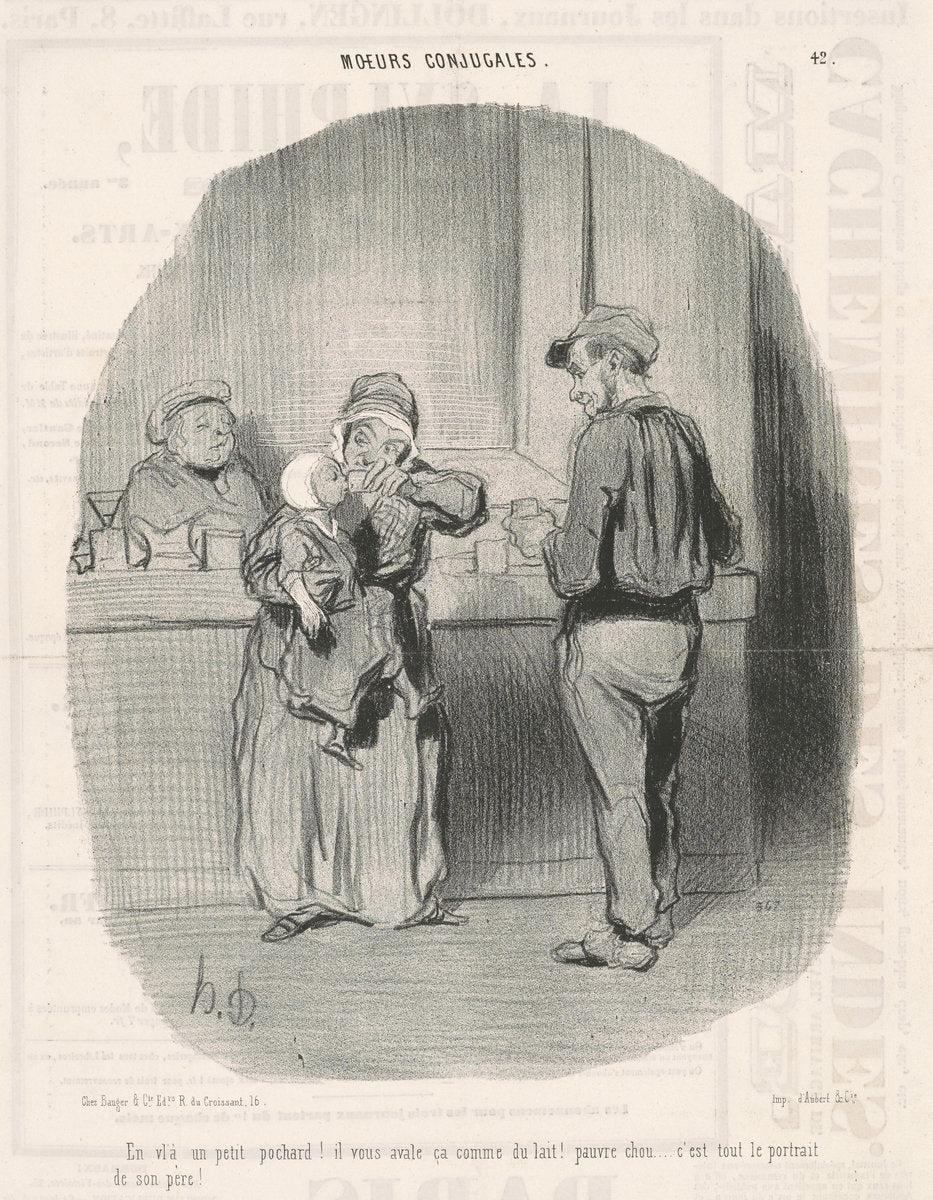 En v'là un petit pochard! by Honoré Daumier (French, 1808 - 1879), 16X12"(A3)Poster Print