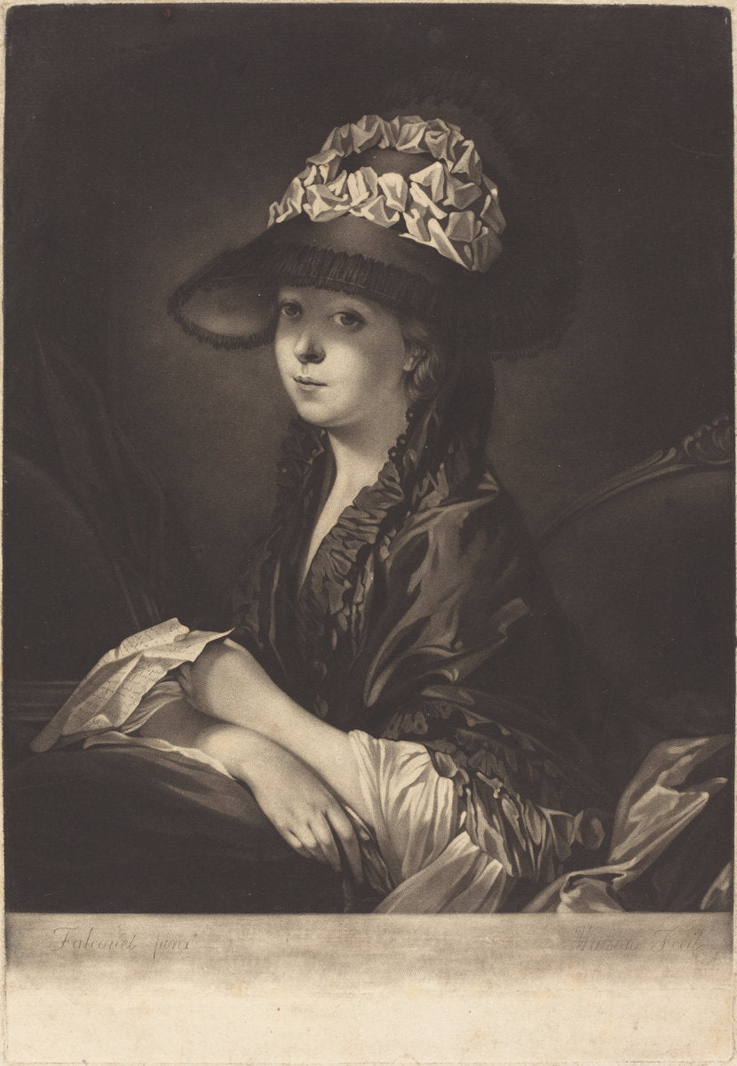 Lucinda, Miss Moore by James Watson after Pierre-Etienne Falconet (British, c. 1740 - 1790), 16X12"(A3)Poster Print