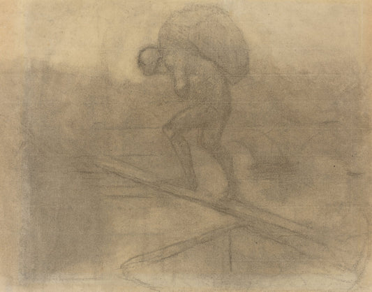 Man Carrying a Sack by Honoré Daumier (French, 1808 - 1879), 16X12"(A3)Poster Print