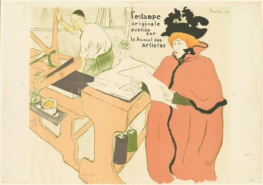 Cover for "L'estampe originale" (Couverture de "L'estampe originale") by Henri de Toulouse-Lautrec (French, 1864 - 1901), 16X12"(A3)Poster Print