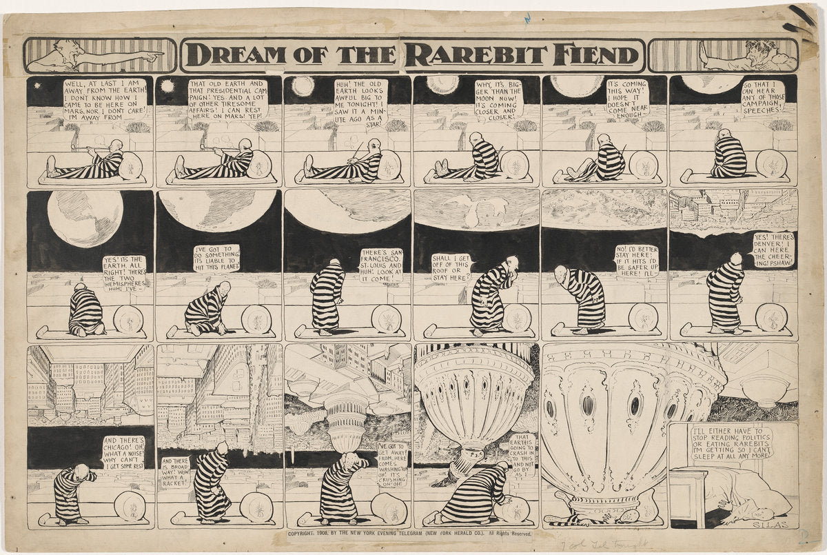 Dream of the Rarebit Fiend: Here Comes Washington by Winsor McCay (American, 1869(?) - 1934), 16X12"(A3)Poster Print