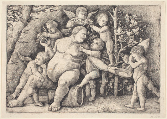 Silenus by Hieronymus Hopfer after Andrea Mantegna (German, active c. 1520 - 1550 or after), 16X12"(A3)Poster Print