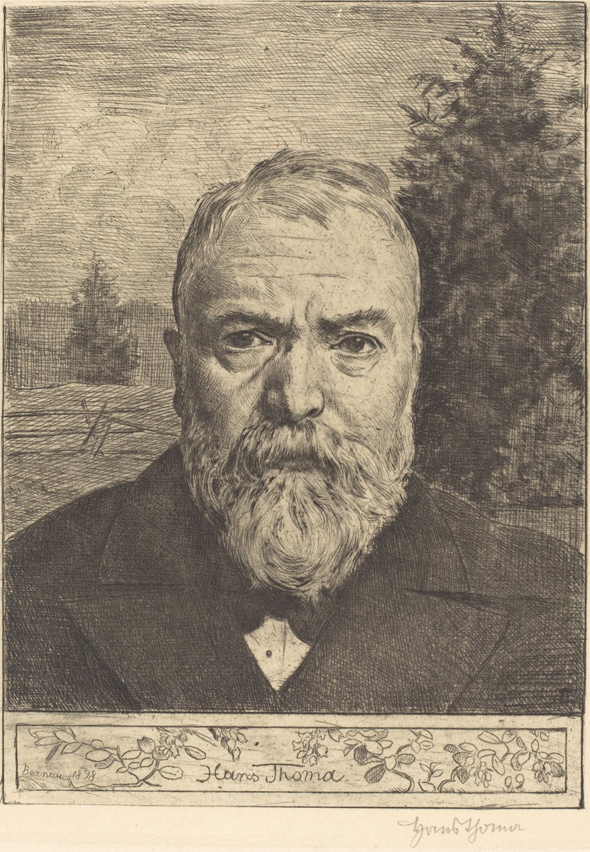 Self-Portrait II by Hans Thoma (German, 1839 - 1924), 16X12"(A3)Poster Print