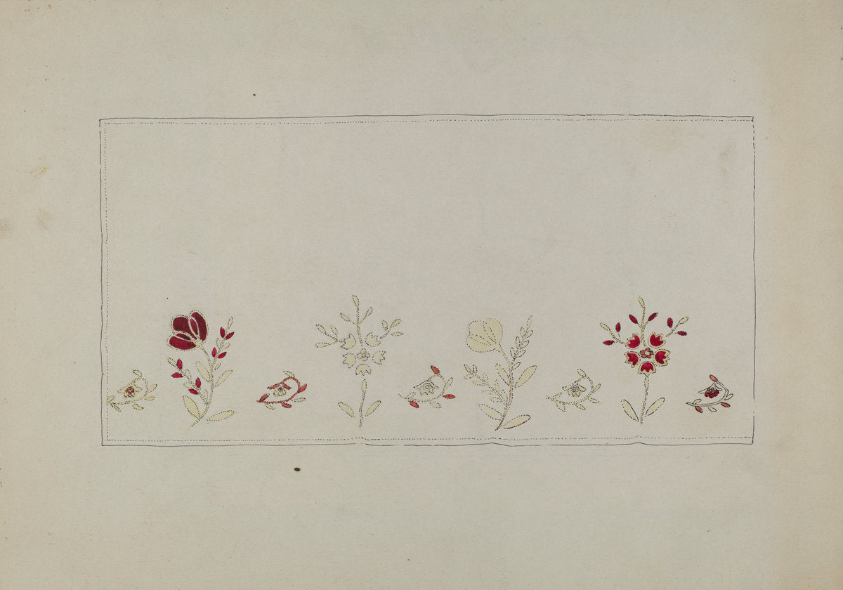 Needlework on Altar Cloth by Lena Nastasi (American, active c. 1935), 16X12"(A3)Poster Print