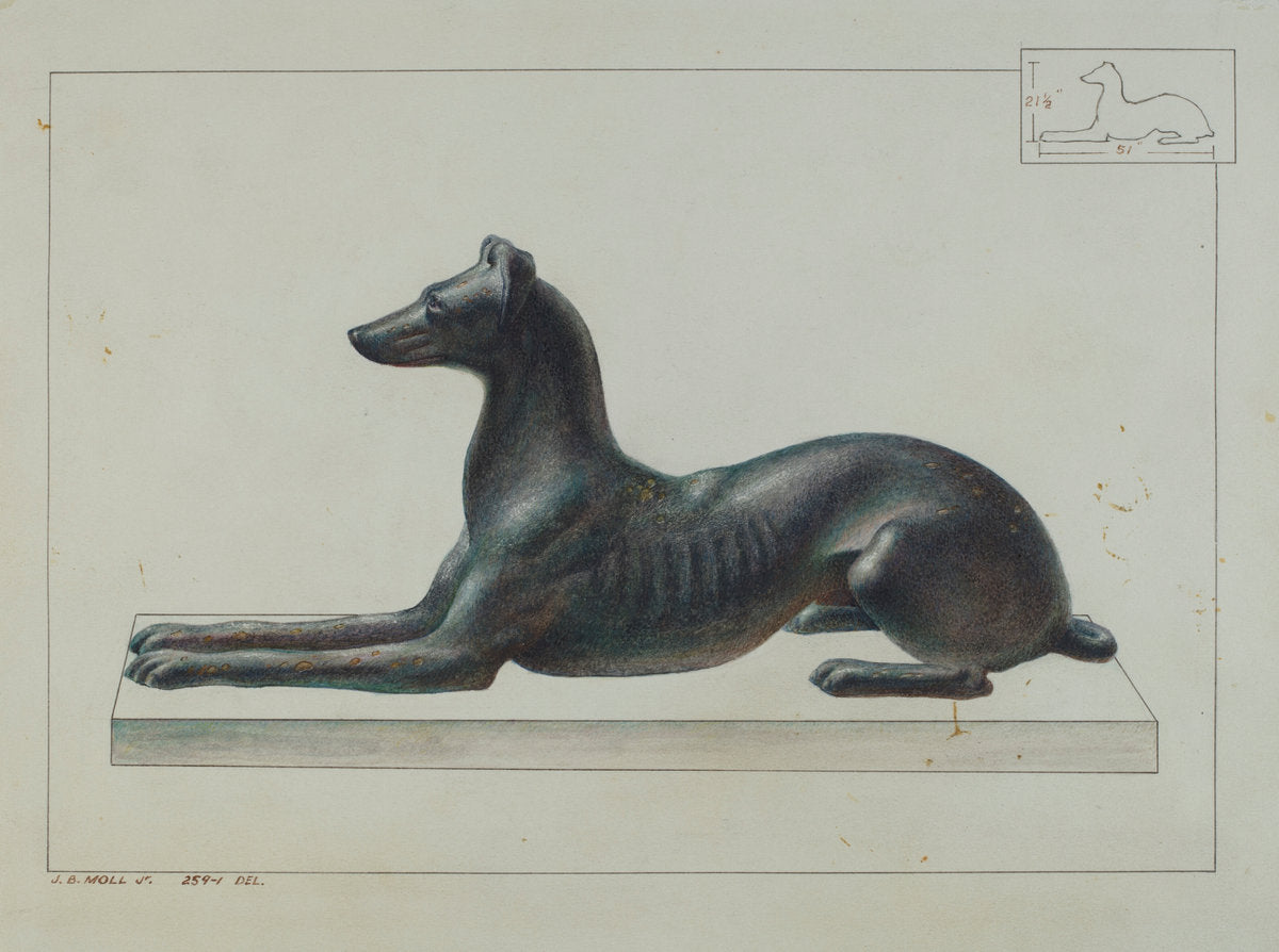 Greyhound by John B. Moll (American, active c. 1935), 16X12"(A3)Poster Print