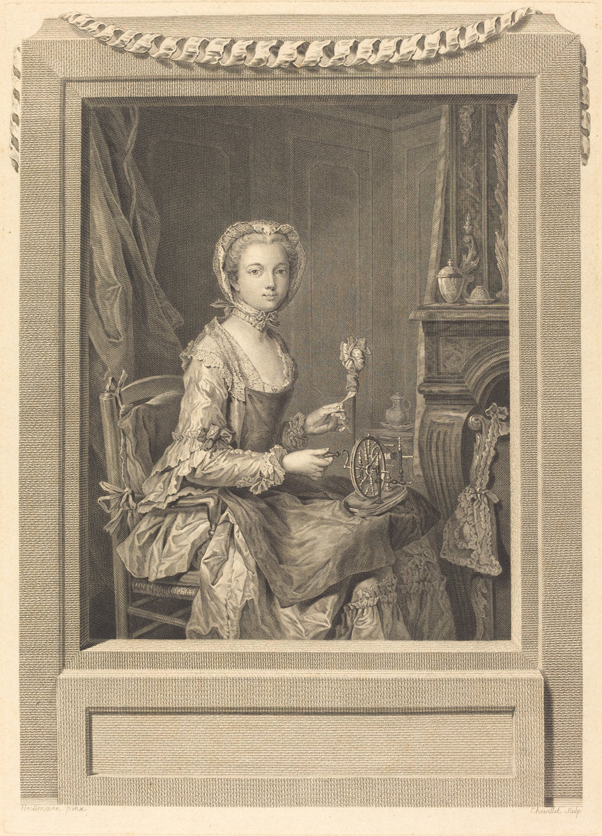 Mademoiselle Sa Soeur by Juste Chevillet after Jean-Gaspard Heilmann (French, 1729 - 1790), 16X12"(A3)Poster Print