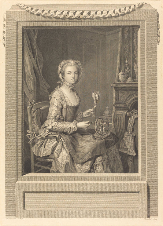 Mademoiselle Sa Soeur by Juste Chevillet after Jean-Gaspard Heilmann (French, 1729 - 1790), 16X12"(A3)Poster Print