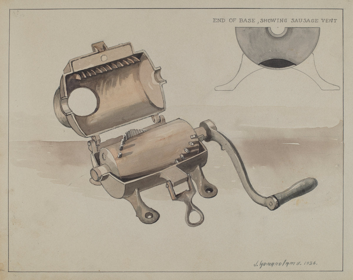 Sausage Grinder by J. Howard Iams (American, active c. 1935), 16X12"(A3)Poster Print