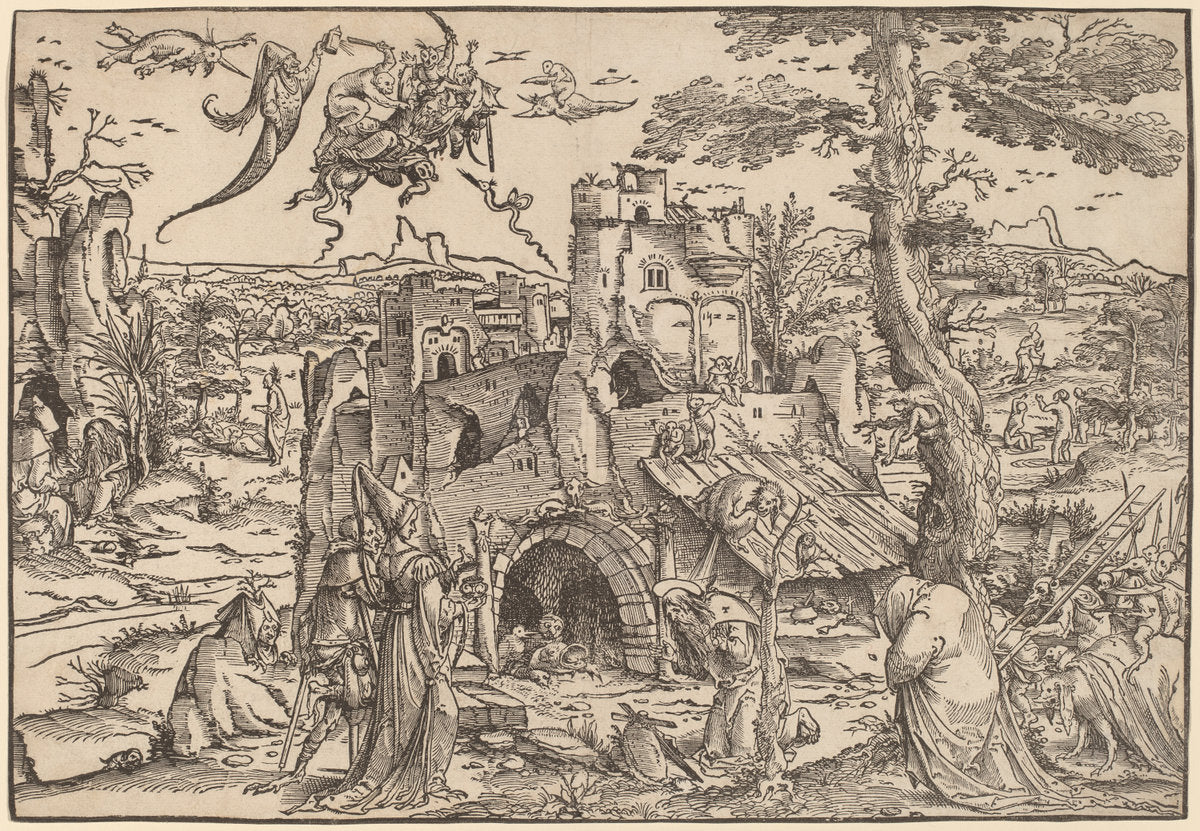 The Temptation of Saint Anthony by Jan Wellens de Cock (Netherlandish, c. 1480 - c. 1527), 16X12"(A3)Poster Print