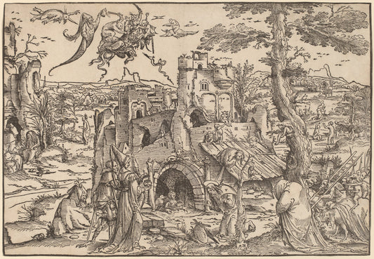 The Temptation of Saint Anthony by Jan Wellens de Cock (Netherlandish, c. 1480 - c. 1527), 16X12"(A3)Poster Print