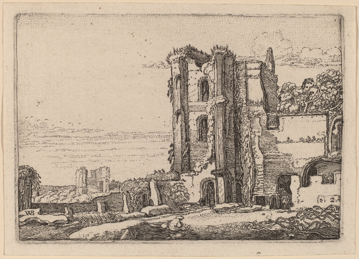 Ruined Tower Right of Center by Willem Buytewech (Dutch, 1591/1592 - 1624), 16X12"(A3)Poster Print