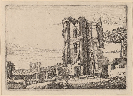 Ruined Tower Right of Center by Willem Buytewech (Dutch, 1591/1592 - 1624), 16X12"(A3)Poster Print