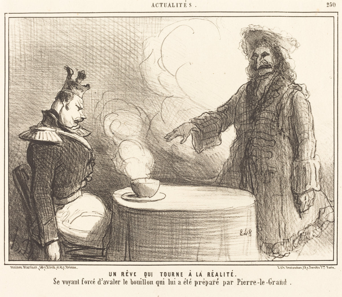 Un rêve qui tourne a la réalité by Honoré Daumier (French, 1808 - 1879), 16X12"(A3)Poster Print