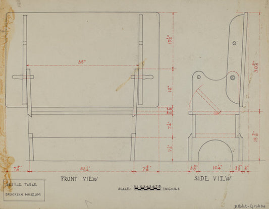 Settle-table by B. Holst-Grubbe (American, active c. 1935), 16X12"(A3)Poster Print