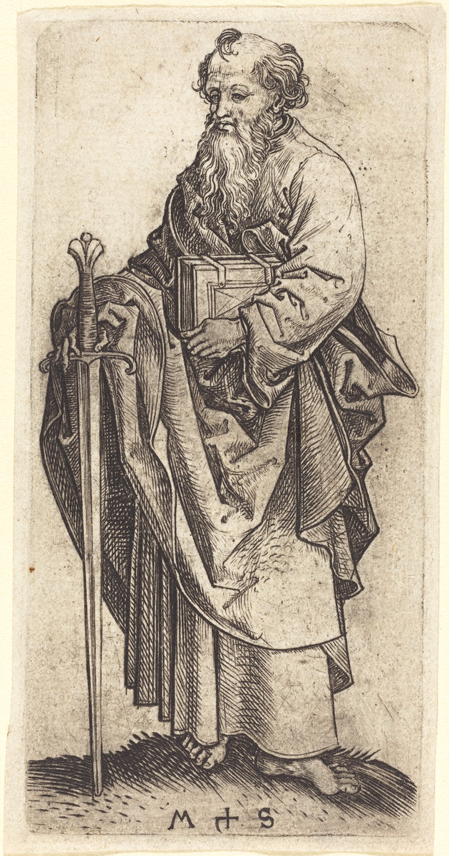 Saint Paul by Martin Schongauer (German, c. 1450 - 1491), 16X12"(A3)Poster Print