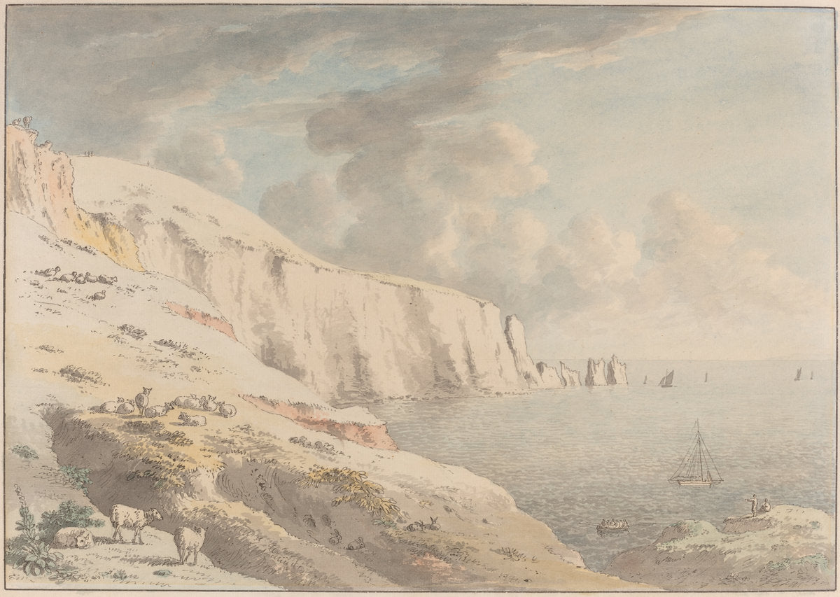 View of the Needles, and White Cliffs Taken from Allum Bay by Anthony Devis (British, 1729 - 1817), 16X12"(A3)Poster Print