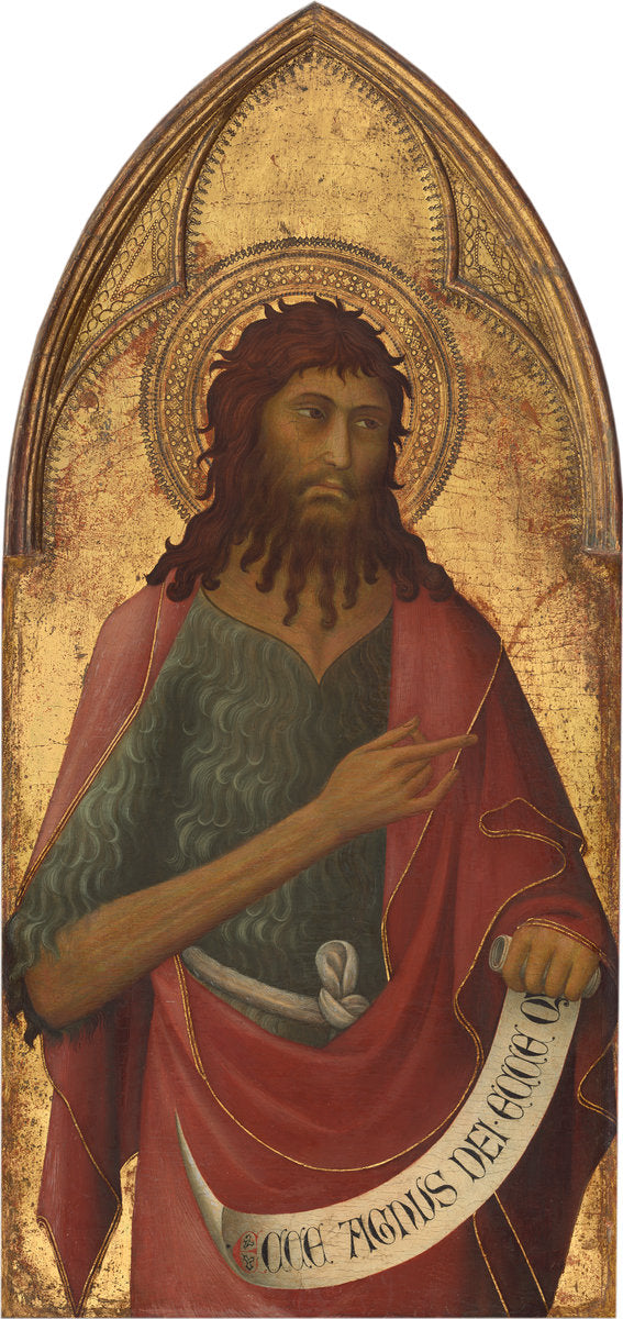 Saint John the Baptist by Lippo Memmi (Sienese, active 1317/1347), 16X12"(A3)Poster Print