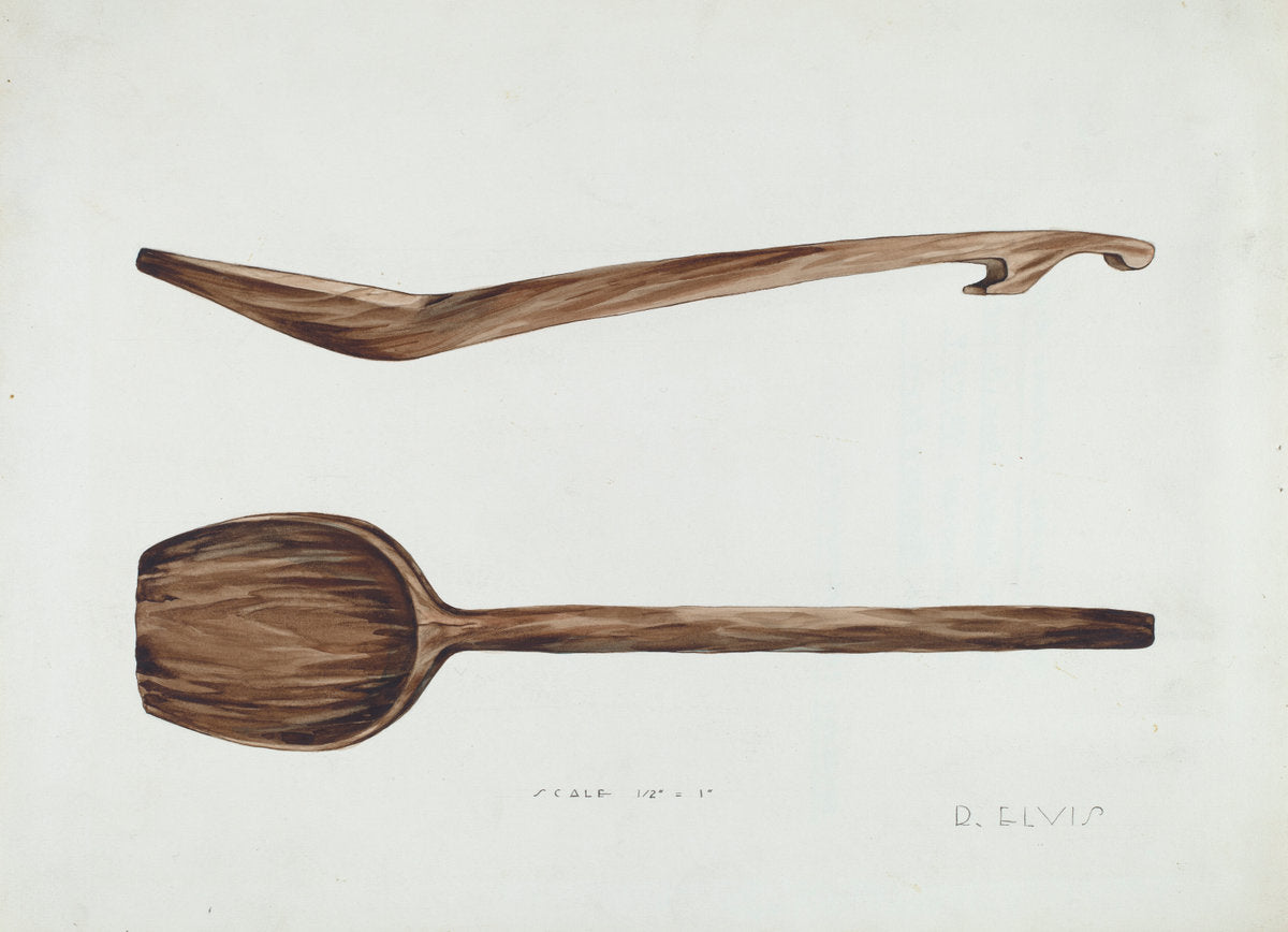 Bishop Hill: Wooden Spoon by Roberta Elvis (American, active c. 1935), 16X12"(A3)Poster Print